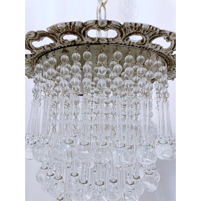 1950s 1950s Italian Silver Upside Down Layered Cake Chandelier For Sale - Image 5 of 10