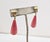 Mid-Century Modern Vintage 1970s Signed Crown Trifari Red Striped Glass Drops Pierced Earrings - 2 Pieces For Sale - Image 3 of 7