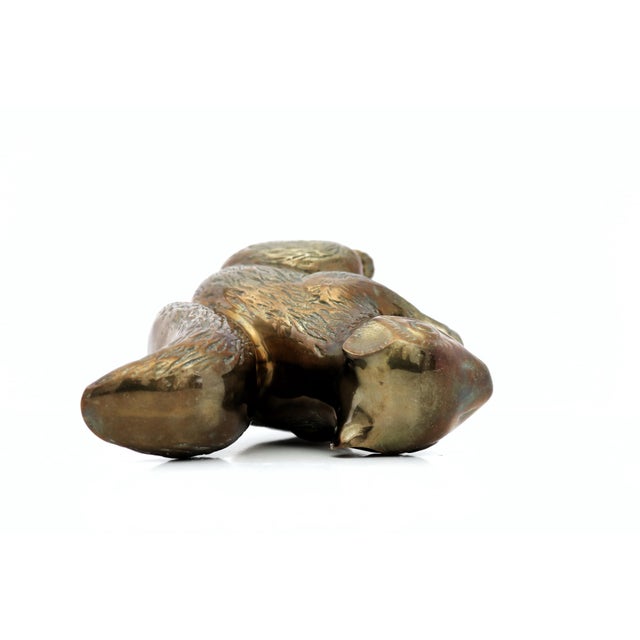 Brass Vintage Large Brass Squirrel Figurine, Autumn Woodland Animal Decor For Sale - Image 8 of 9