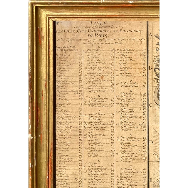 Large Antique Engraved Paris Map by Chéreau, 1767 For Sale - Image 4 of 8