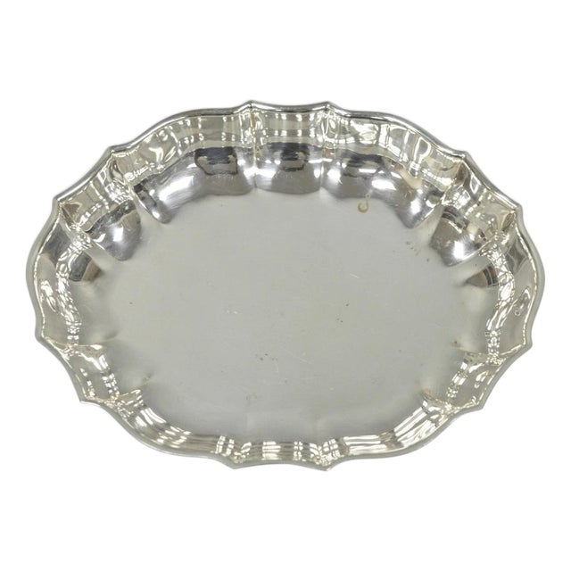 Vintage Fb Rogers Regency 612 Silver Plated Oval Scalloped Serving Dish Bowl For Sale