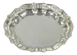 Vintage Fb Rogers Regency 612 Silver Plated Oval Scalloped Serving Dish Bowl