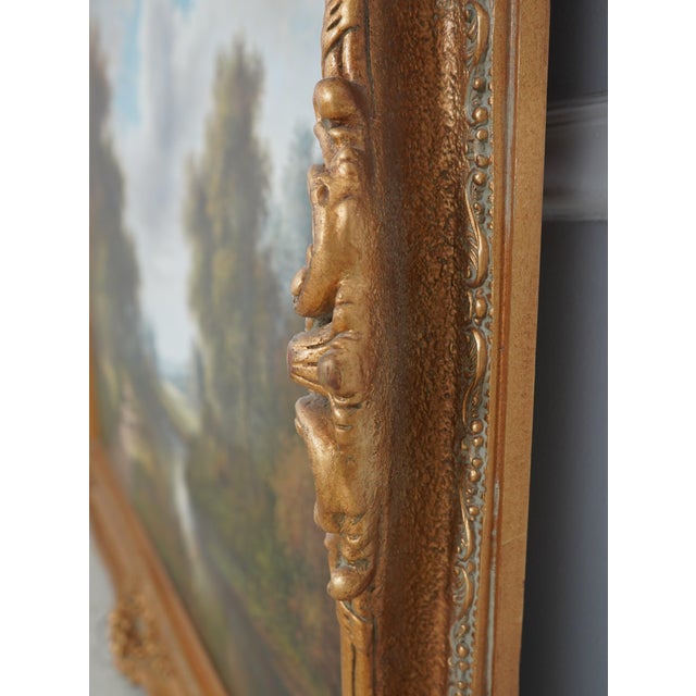 Large Oil Painting on Canvas Shepard River Bend For Sale - Image 9 of 14