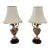 Mid 20th Century Pair of Italian Capodimonte Style Hand-Painted Figural Urn Table Lamps For Sale