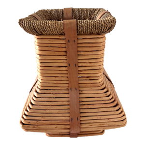 Vintage Rattan Coiled Pencil Reed Vase
