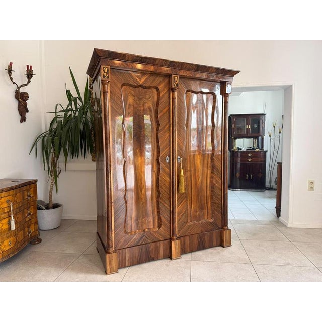 Antique Empire Columned Hall Cabinet For Sale - Image 12 of 18