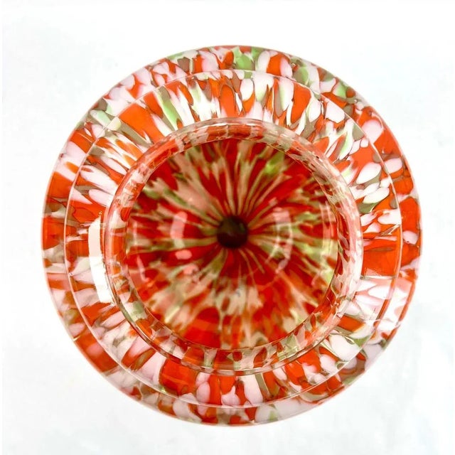 Gold Pique Fleurs Vase in Multi Color Decor with Grille, 1930s For Sale - Image 8 of 11