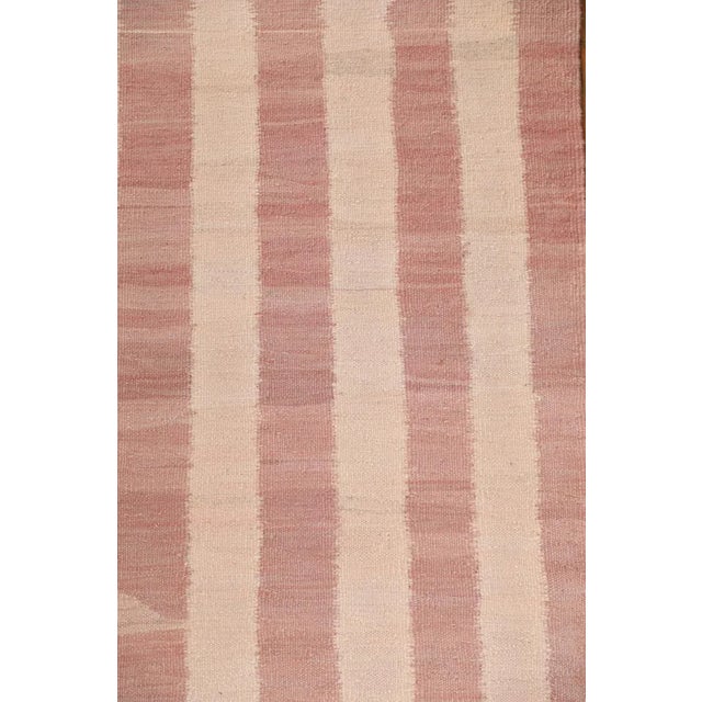 Not Yet Made - Made To Order Double-Sided Dusty Rose and Light Pink Striped Wool Moroccan Flatweave Kilim Rug - 4x6 For Sale - Image 5 of 7