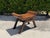 Wood Vintage Woven Rattan Scroll-Arm Footstool / Side Table For Sale - Image 7 of 11