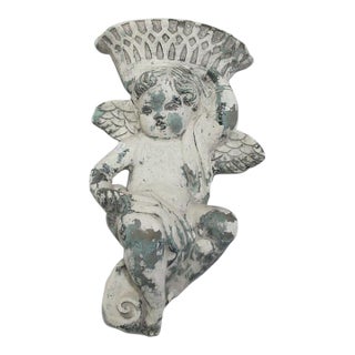 Mexican Stone Cherub Angel Putti Wall Hanging Planter or Light For Sale