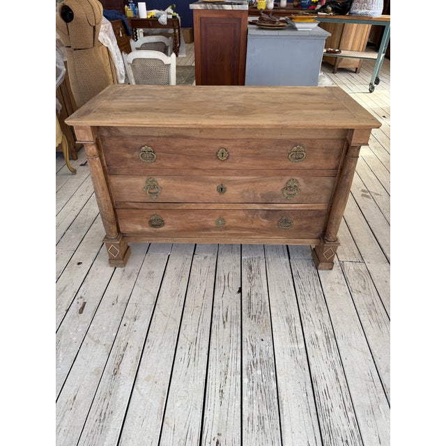 French Country 18th Century French Empire Solid Walnut Bleached Chest of Drawer / Commodes For Sale - Image 3 of 12