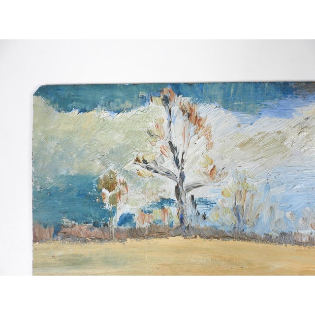 Mid 20th Century Mid 20th Century Impressionist Plein Air Winter Landscape Painting For Sale - Image 5 of 7