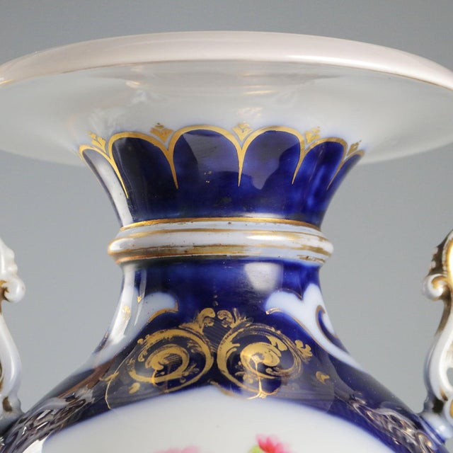 Cobalt Blue Porcelain Vases, Set of 2 For Sale - Image 4 of 11