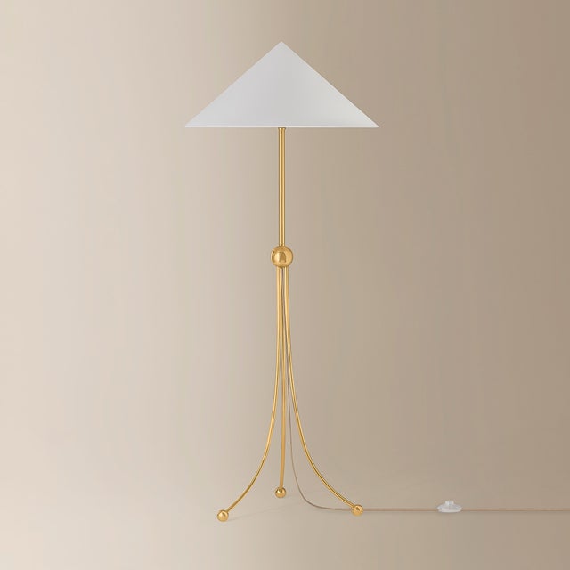 Mitzi Katya 25.5 in. 1 Light Floor Lamp in Aged Brass Finish For Sale In New York - Image 6 of 7
