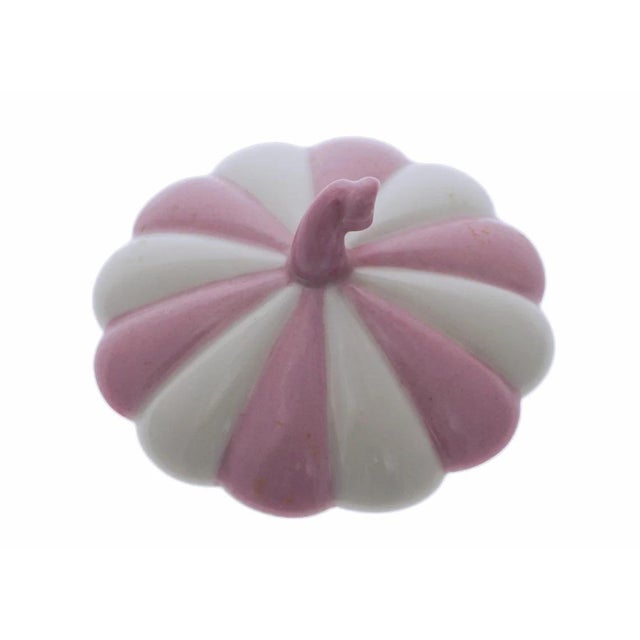 Josef Hoffman Design Melon Sugar Bowl Pink White Stripe Augarten Porcelain Vienna Secessionist For Sale In Philadelphia - Image 6 of 7