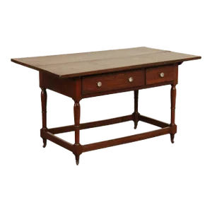 18th Century Antique Walnut Two-Drawer Tavern Table