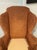 Vintage Queen Anne & Archie Bunker Style Wingback Chair With Carved Spindle Legs For Sale - Image 9 of 11