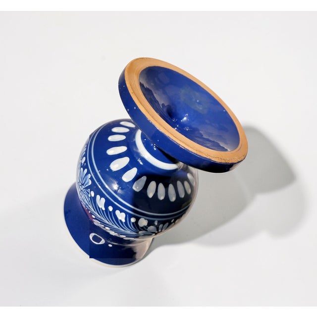 Renaissance Revival Italian Blue and White Apothecary Jar, 1950s For Sale - Image 10 of 12