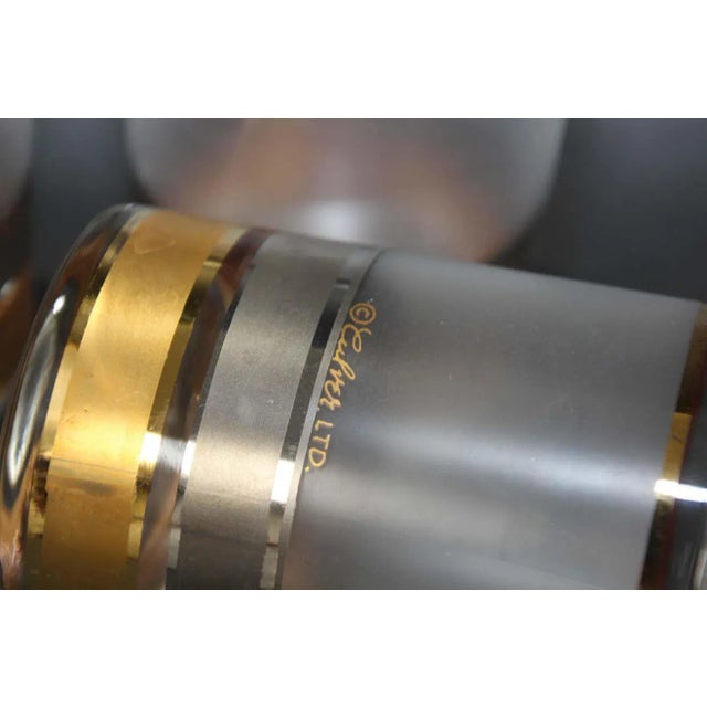 Vintage Culver Rock Glasses Frosted with Gold and Black - Set of 6 For Sale In Palm Springs - Image 6 of 13