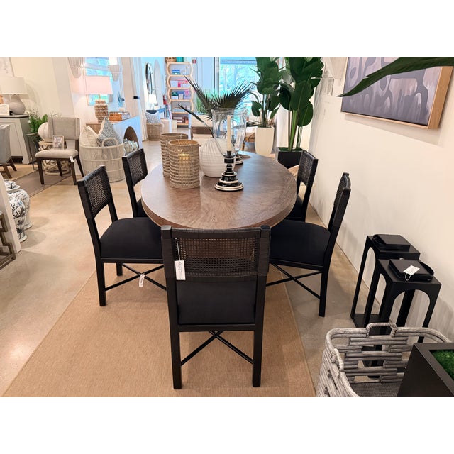 Early 21st Century Noir Trading Black Rattan Dining Chair For Sale - Image 5 of 6