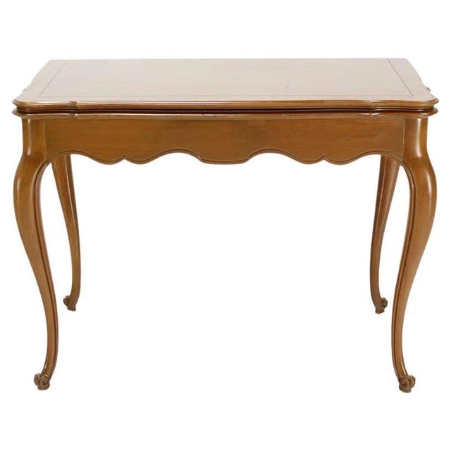 French Provincial French Provincial Flip Top Console Dining Table w/ Three Leaves Extensions MINT! For Sale - Image 3 of 10