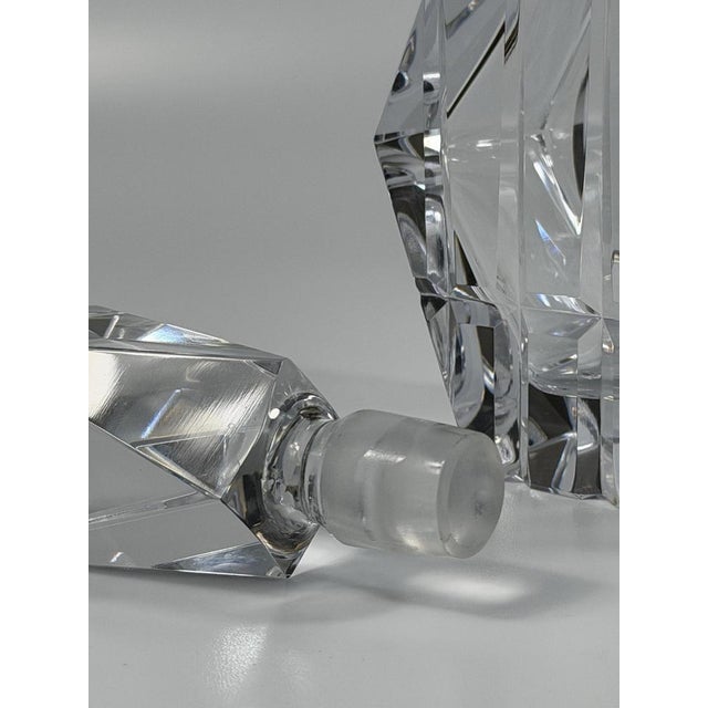 Metal Vintage French Cut Crystal Decanter with Silver Mount, 1950s For Sale - Image 7 of 13