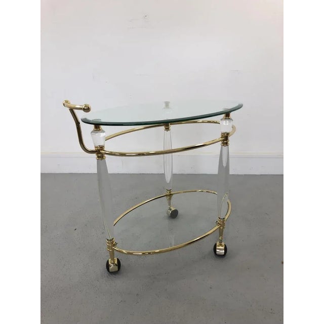 Italian Brass & Glass Bar Serving Cart Trolley, 1970s For Sale - Image 15 of 18