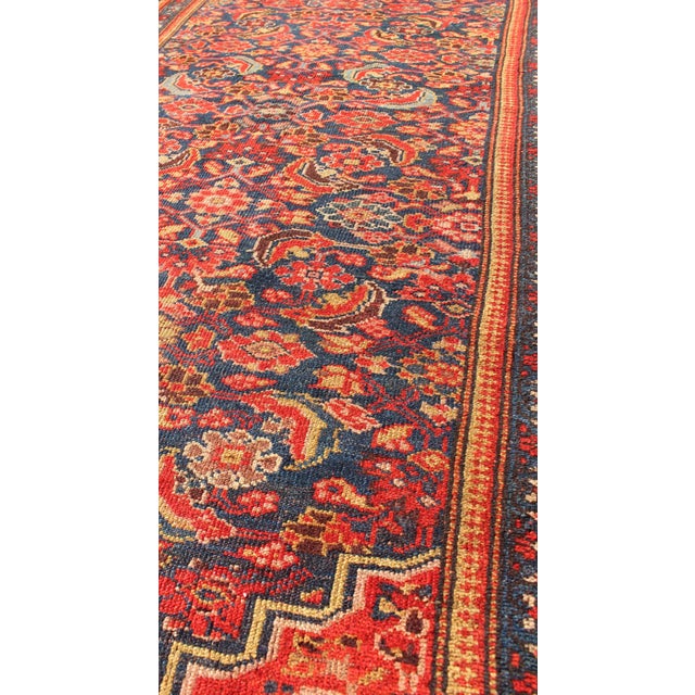 Red and Blue Antique Persian Malayer Rug With All-Over Floral Design 3'2" X 6'8" For Sale In Atlanta - Image 6 of 7