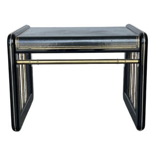 Mastercraft Side Table With Leather Top For Sale