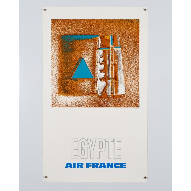 Air France Egypte Travel Poster by Raymond Pagès, 1971 For Sale - Image 3 of 9
