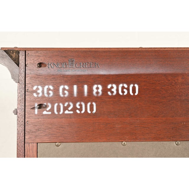 Ethan Allen Knob Creek Georgian Carved Mahogany Lighted Breakfront Bookcase Cabinet For Sale - Image 17 of 18
