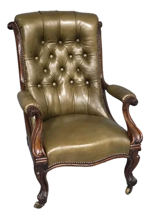 Outstanding Leather Library Chair, 1810
