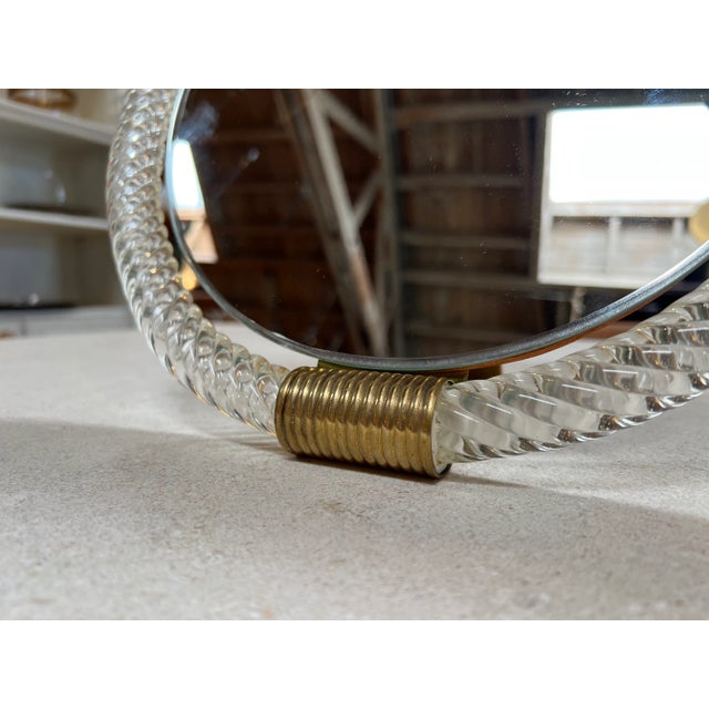 1960s Vintage Italian Murano Round Table Mirror 1960s For Sale - Image 5 of 8