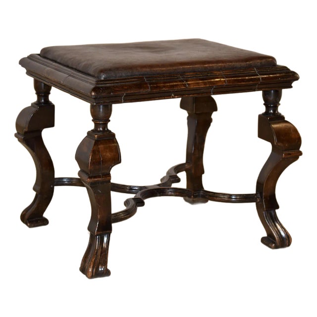 17th Century English Walnut Stool For Sale