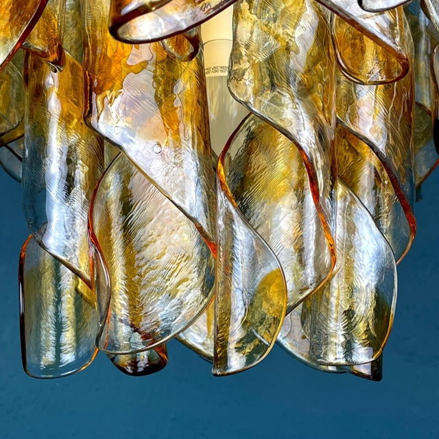 1970s Vintage Murano Torciglioni Chandelier by AV Mazzega, Italy, 1970s For Sale - Image 5 of 13