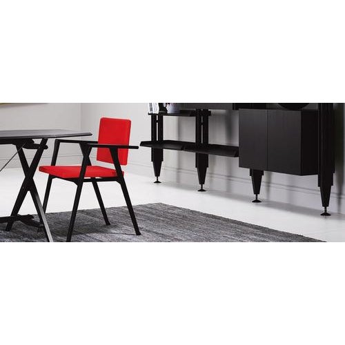 Wood and Fabric Luisa Chairs by Franco Albini for Cassina, Set of 4 For Sale - Image 6 of 7