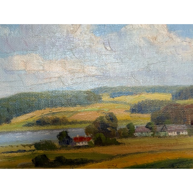 Impressionist Henrik Gamst Jespersen (1853-1936) Danish Antique Harvest Landscape Oil Painting For Sale - Image 3 of 12