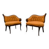 1940s French Rococo Style Asymmetrical Chairs - Set of 2 For Sale