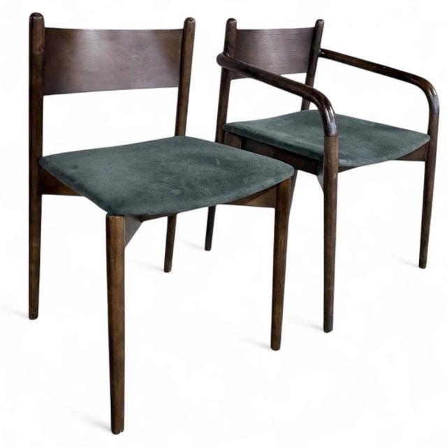 Mid-Century Modern Dining Chairs in Dark Wood, 1960s, Set of 2 For Sale - Image 9 of 9