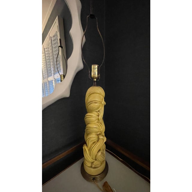 Sculpture Materials 1950s Dorothy Draper Serge Roche Lamp With Scroll Detail For Sale - Image 7 of 7