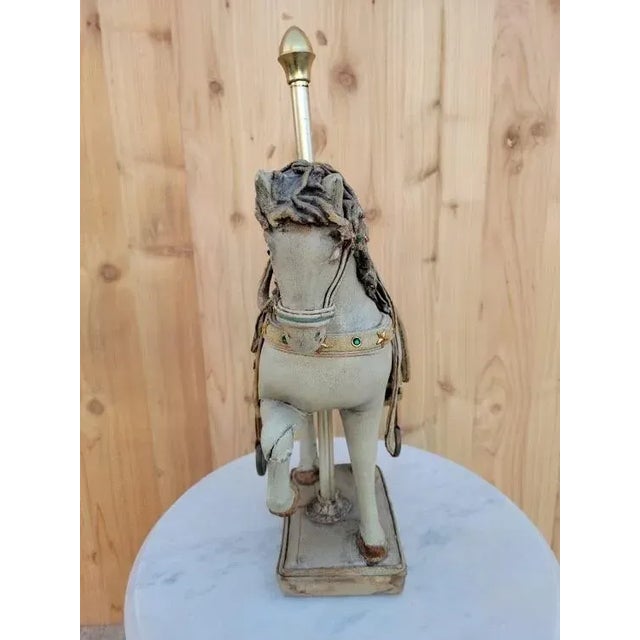 Vintage Leather Carousel Horse Signed by Teresa Corning For Sale - Image 11 of 12