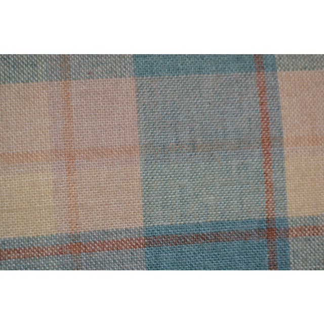 Vintage North Hickory Furniture Blue/Tan Plaid Wingback Settee W/ Nail Head Trim For Sale - Image 18 of 18