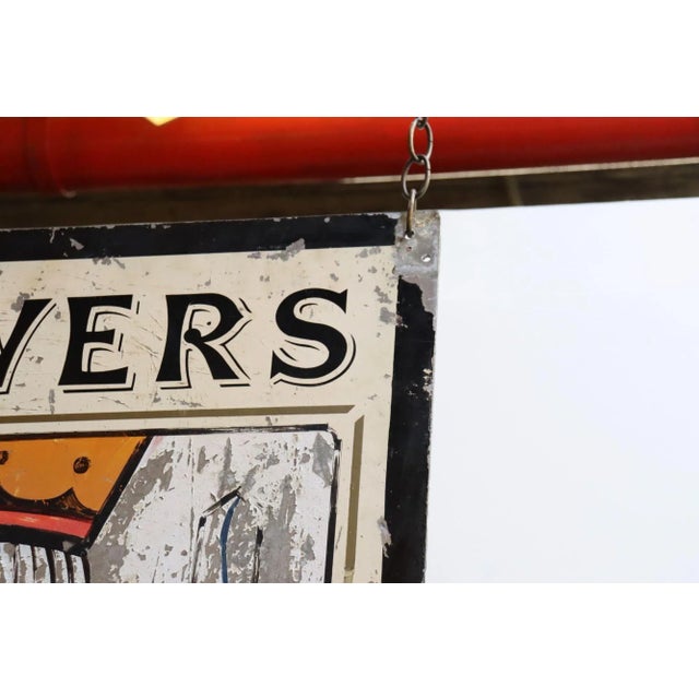 Early 20th Century Double-Sided "Kings Head" Hand Painted Metal English Pub Sign For Sale - Image 15 of 18