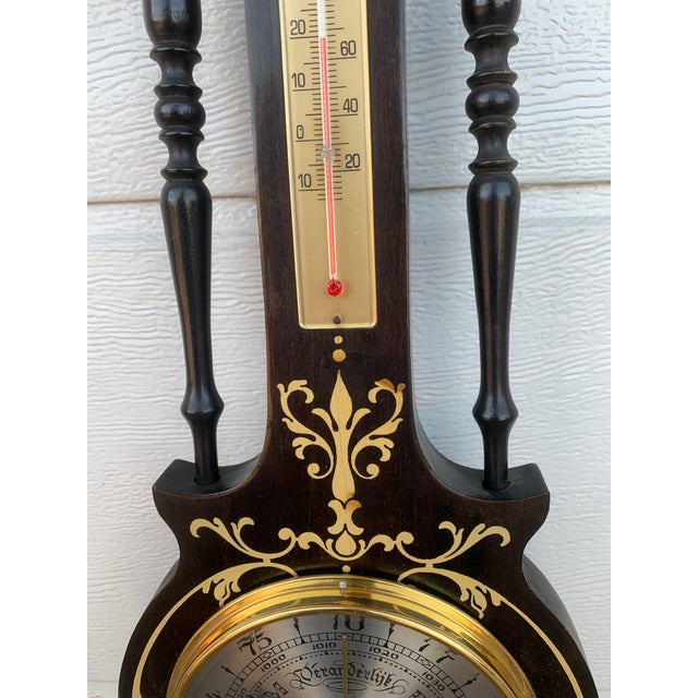 Brown Vintage Barometer / Thermometer / Igrometer in Wood For Sale - Image 8 of 18