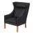 Wing Chair in Black Bison Leather by Børge Mogensen for Fredericia, 1960s For Sale