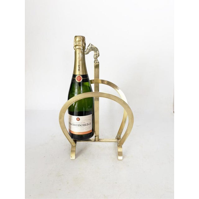 Vintage Brass Magazine Rack with Horse Detail, France, 1970s For Sale - Image 3 of 8
