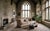A beautiful example of the traditional Knole sofa, featuring beige velvet upholstery and floral-patterned, reversible...