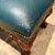 Teal Chippendale or Georgian Style Vintage Leather Footstool Antique For Sale - Image 8 of 12