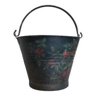 Antique Painted Fruit Bucket For Sale