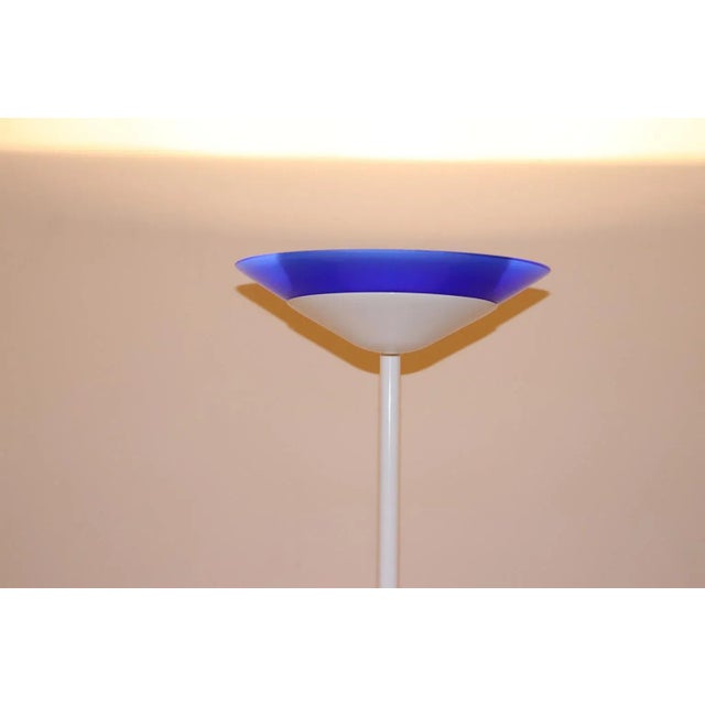 Itre Mid-Century Modern Floor Lamp With Murano Blue Glass Shade For Sale - Image 4 of 12